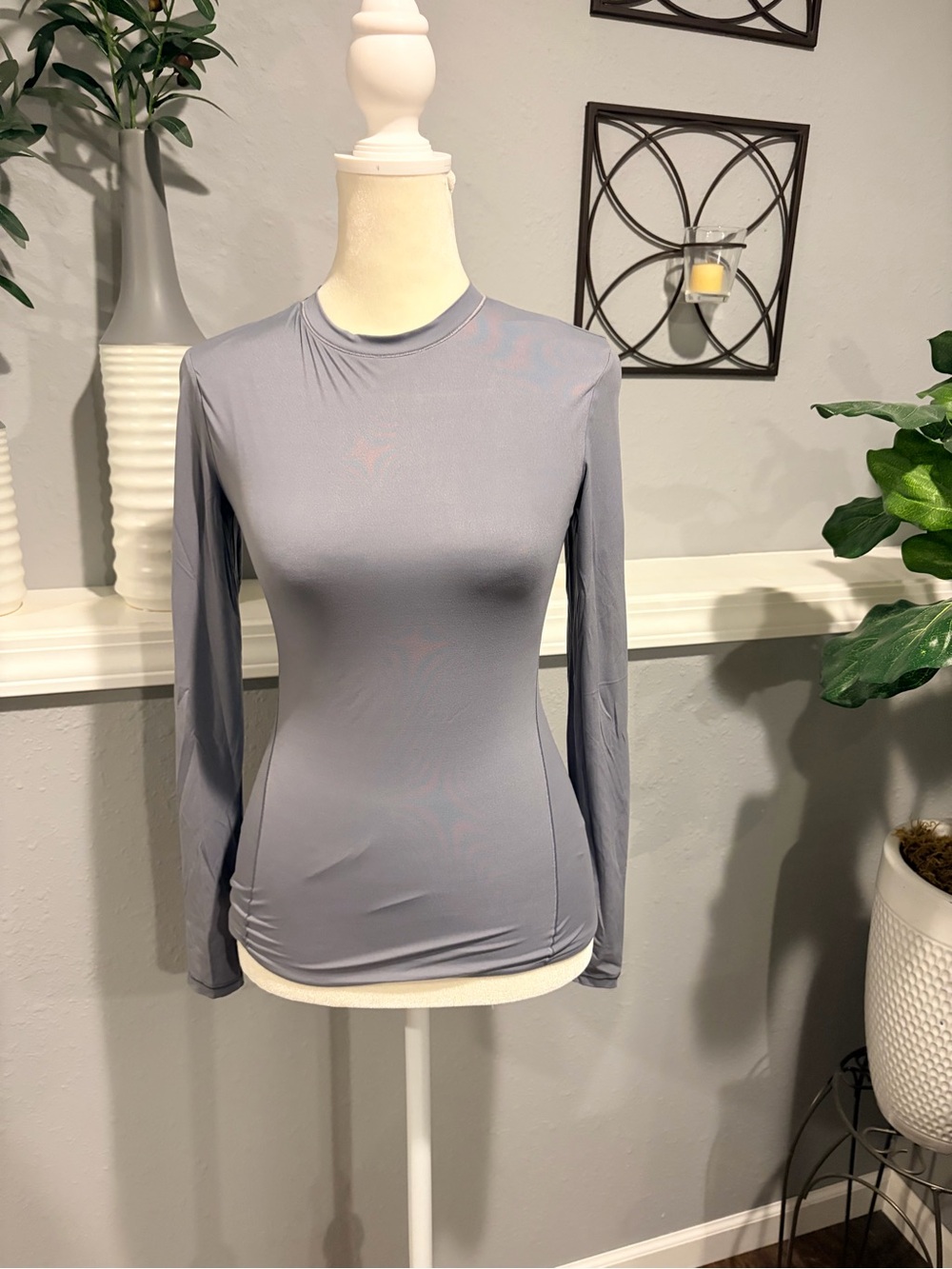 lululemon athletica Long-Sleeve Crew Top in Light Gray-Blue